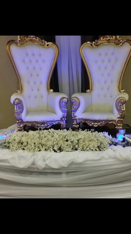 King And Queen Wedding Theme
 Thorn chairs with gold silver accentsng and Queen