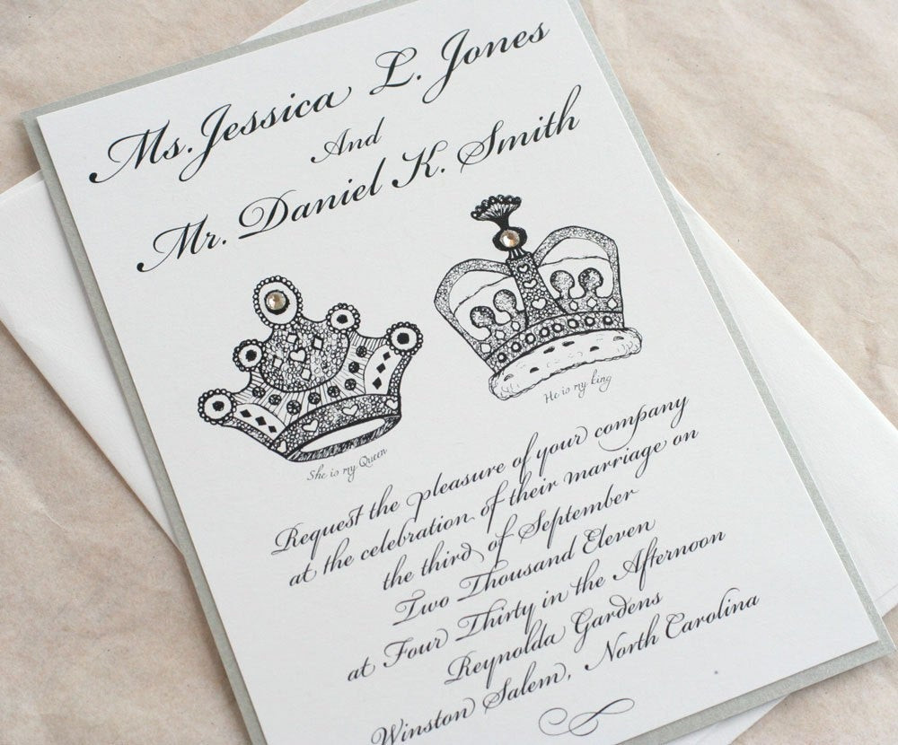 King And Queen Wedding Theme
 King and Queen Wedding Invitations Royal by vreelanddesign