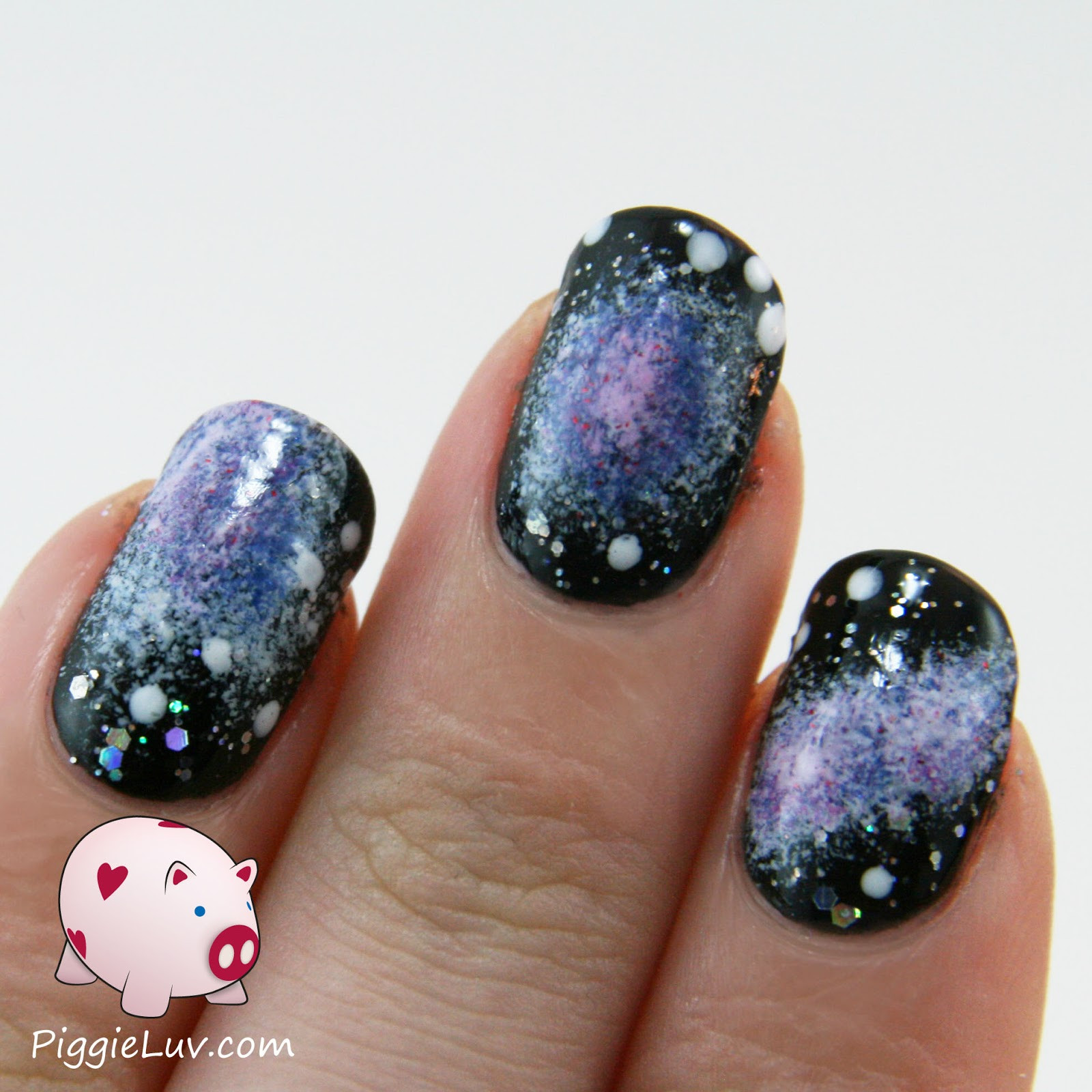 Kiss Nail Designs
 PiggieLuv Galaxy nails with Kiss nail art kit