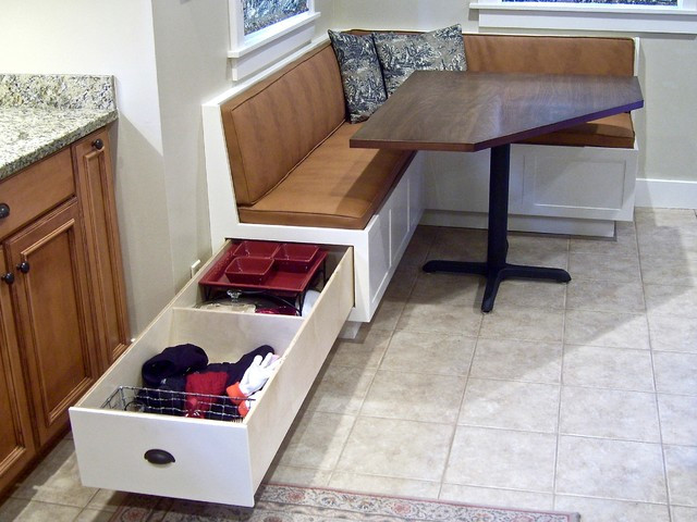 Kitchen Banquette With Storage
 Corner Banquette and Table Traditional Dining Tables