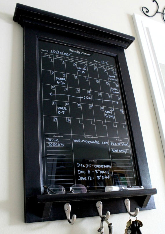 Kitchen Calendar Wall Organizer
 Wall Decor Perpetual Black Dry Erase Calendar Family Planner