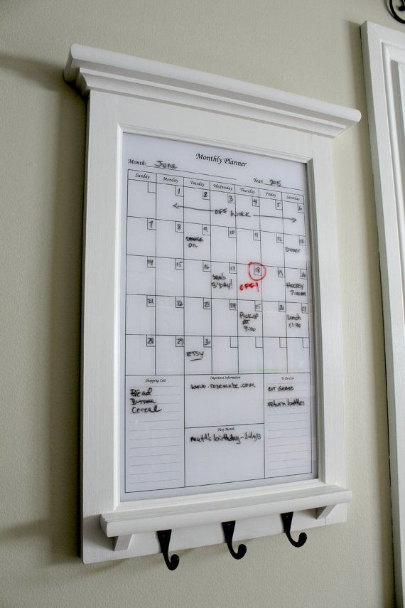 Kitchen Calendar Wall Organizer
 Wall Decor White Perpetual Dry Erase Calendar Family by