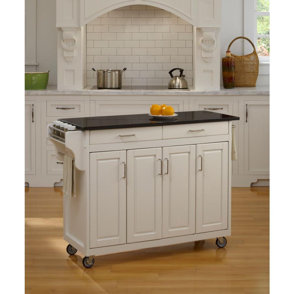Kitchen Cart White
 Home Styles Create a Cart White Kitchen Cart With Black