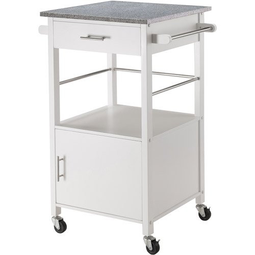 Kitchen Cart White
 Winsome Davenport Kitchen Cart with Grey Granite Top