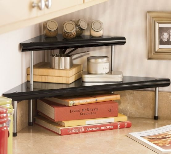 Kitchen Countertop Corner Shelves
 2 Tier Corner Shelf from Seventh Avenue Red Black or