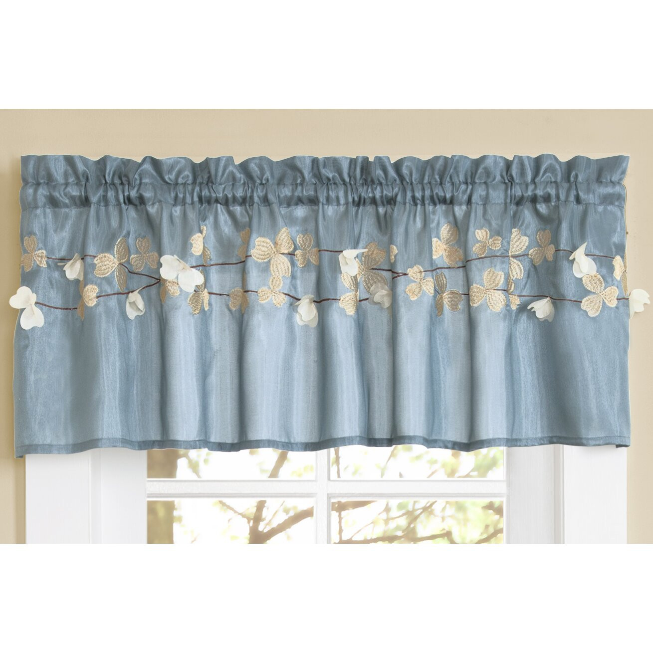 Kitchen Curtains Rods
 Lush Decor Flower Rod Pocket Tailored Kitchen 58" Curtain