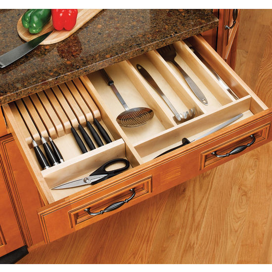 Kitchen Drawer Knife Organizer
 Drawer Organizers Wood Knife Block Kitchen Drawer Insert