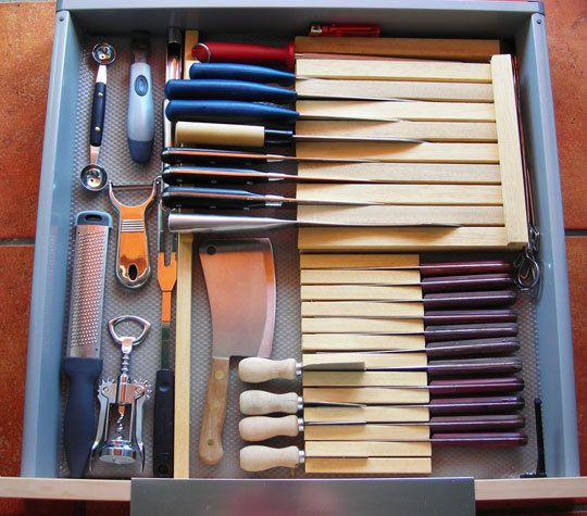 Kitchen Drawer Knife Organizer
 How To Make a Custom Knife Tray Out of Wood & Glue