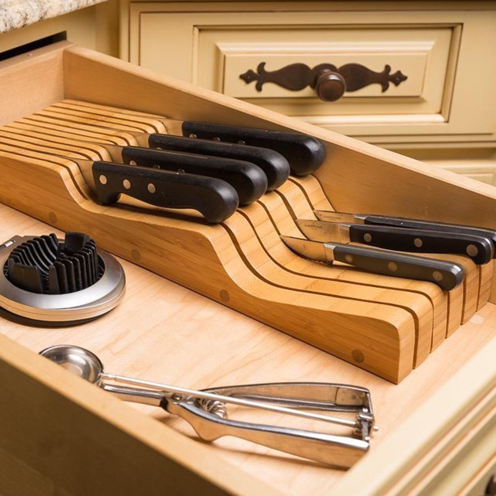 Kitchen Drawer Knife Organizer
 Heim Concept In Drawer Knife Storage Block Organizer