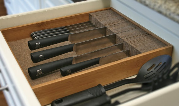 Kitchen Drawer Knife Organizer
 KnifeDock Deluxe Drawer Knife Block & Kitchen Organizer