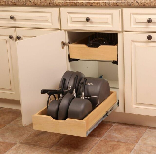 Kitchen Pots And Pans Organizer
 Kitchen Pantry Pot and Pan Cookware Drawer Cabinet