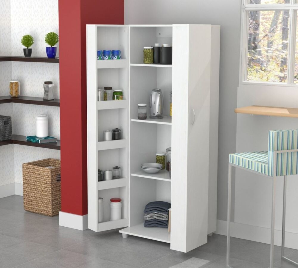 Kitchen Storage Furniture
 Tall Kitchen Cabinet Storage White Food Pantry Shelf