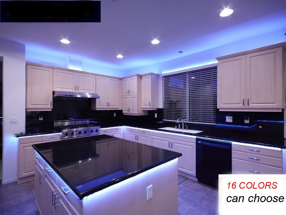 Kitchen Strip Lights Under Cabinet
 Kitchen GlowUnder Cabinet RGB LED Light Strip 16ft SMD