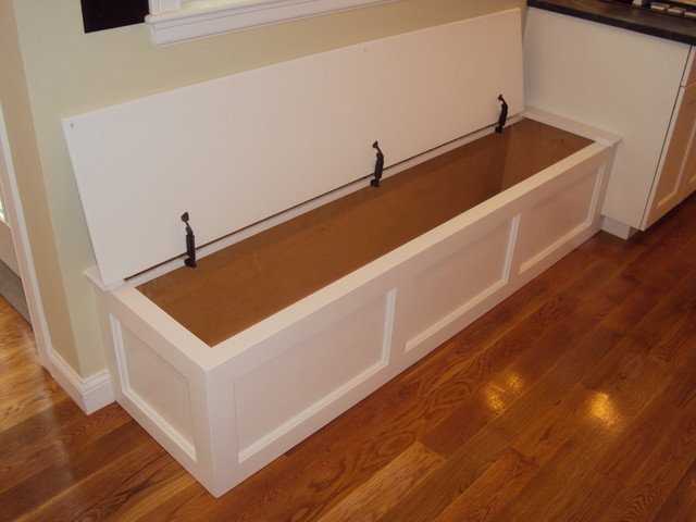 Kitchen Tables With Storage Benches
 Built in bench storage Traditional Kitchen Boston