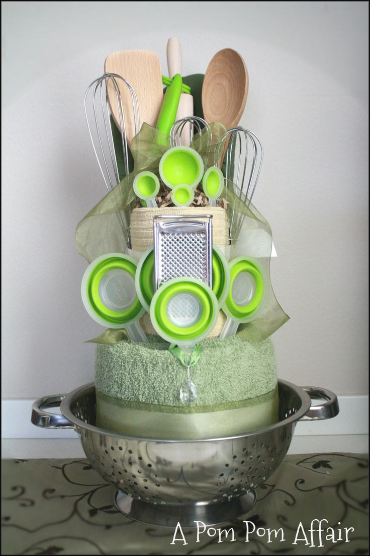 Kitchen Themed Gift Basket Ideas
 Kitchen Themed Towel Cake by APomPomAffair on Etsy