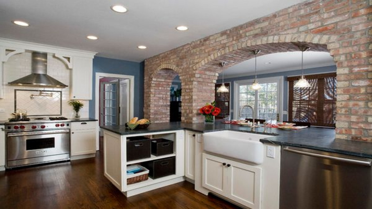 Kitchens With Brick Accent Walls
 Feature wall living room designs kitchen with brick walls