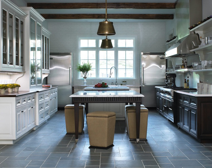 Kitchens With Brick Accent Walls
 White Brick Accent Wall Transitional kitchen