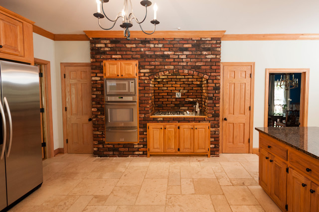 Kitchens With Brick Accent Walls
 Brick Accent Wall Traditional Kitchen Atlanta by