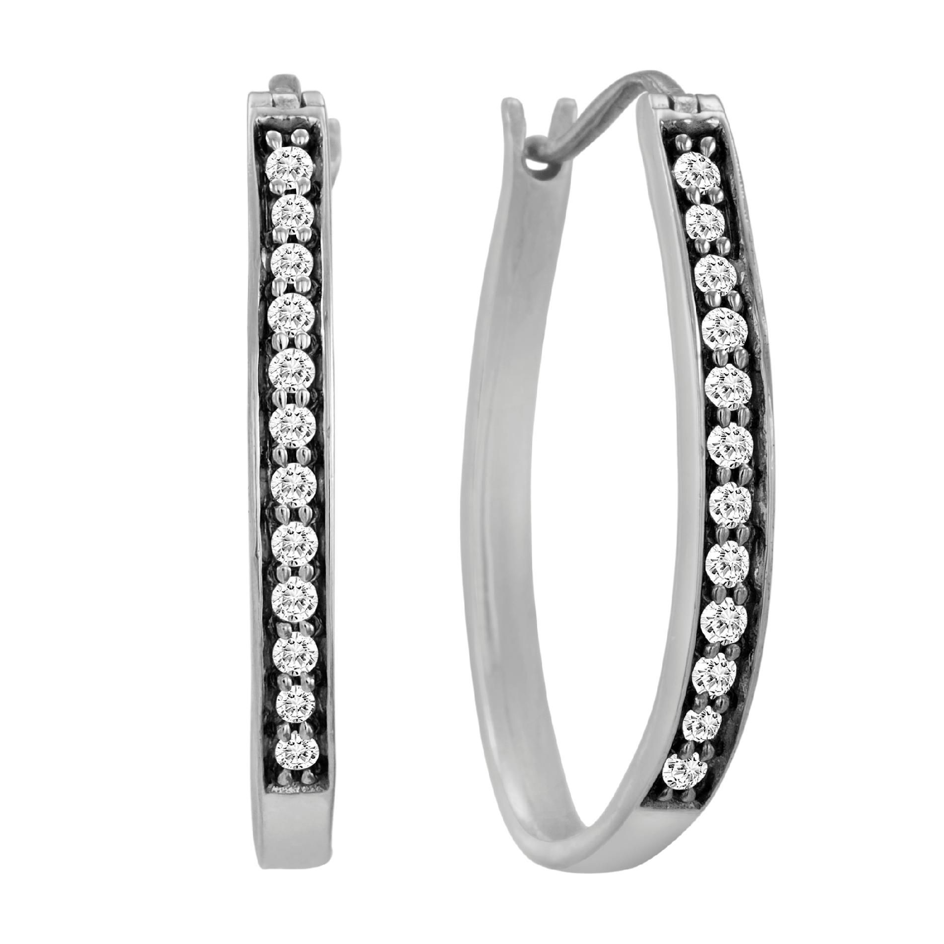 Kmart Jewelry Bracelets
 1 2 Cttw Diamond Hoop Earrings Sterling Silver Fine