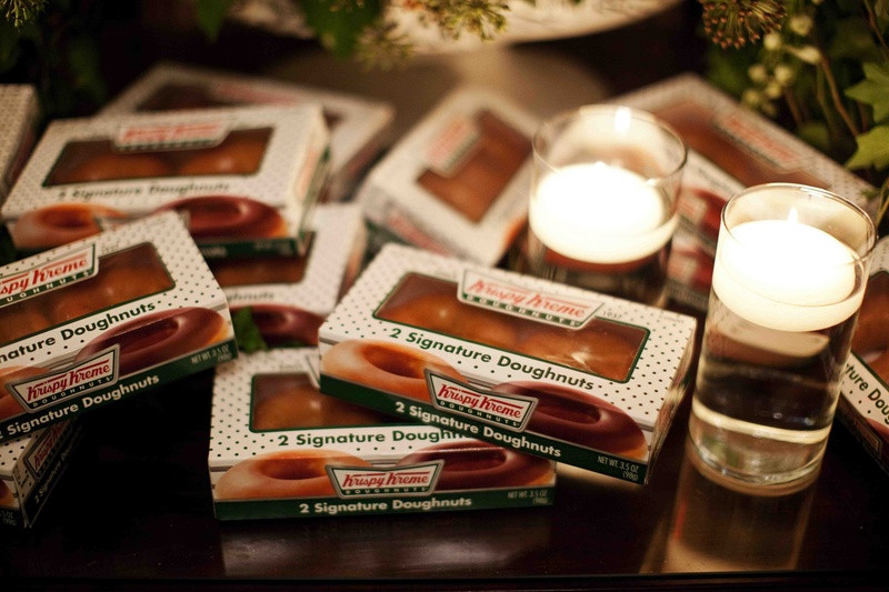 Krispy Kreme Wedding Favor
 Favors & Gifts s Doughnut Box Favors Inside Weddings