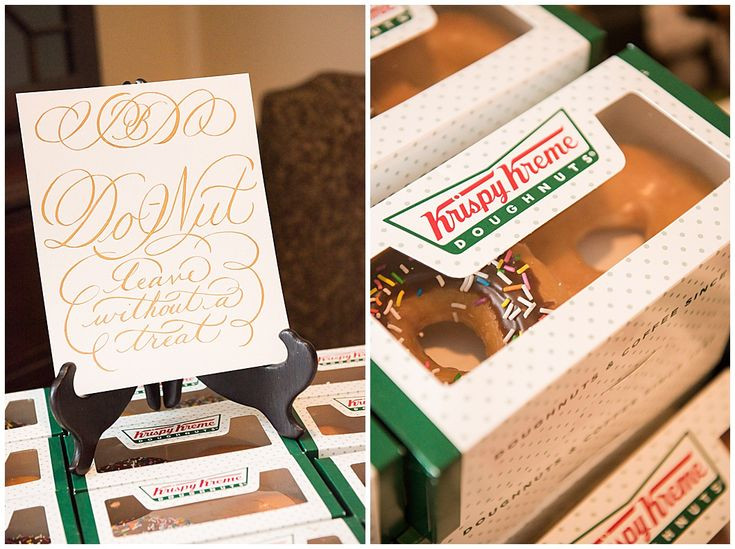 Krispy Kreme Wedding Favor
 Krispy Kreme doughnuts as wedding favors with custom