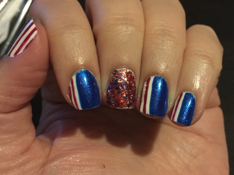 Labor Day Nail Art
 glitter obsession Labor Day nail art