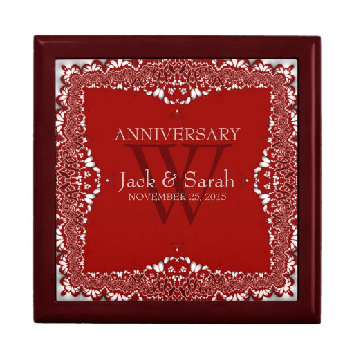 Lace Anniversary Gift Ideas
 Silver Red Lace Wedding Anniversary Gift Box