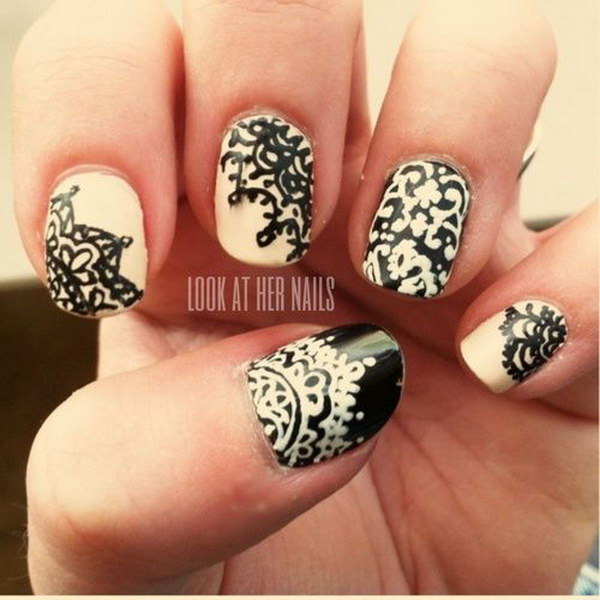 Lace Nail Designs
 55 Most Beautiful Lace Nail Art Designs