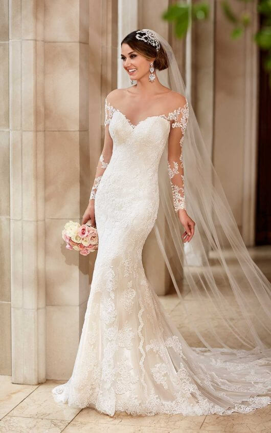 Lace Sleeve Wedding Dress
 Wedding Dresses with Illusion Lace Sleeves