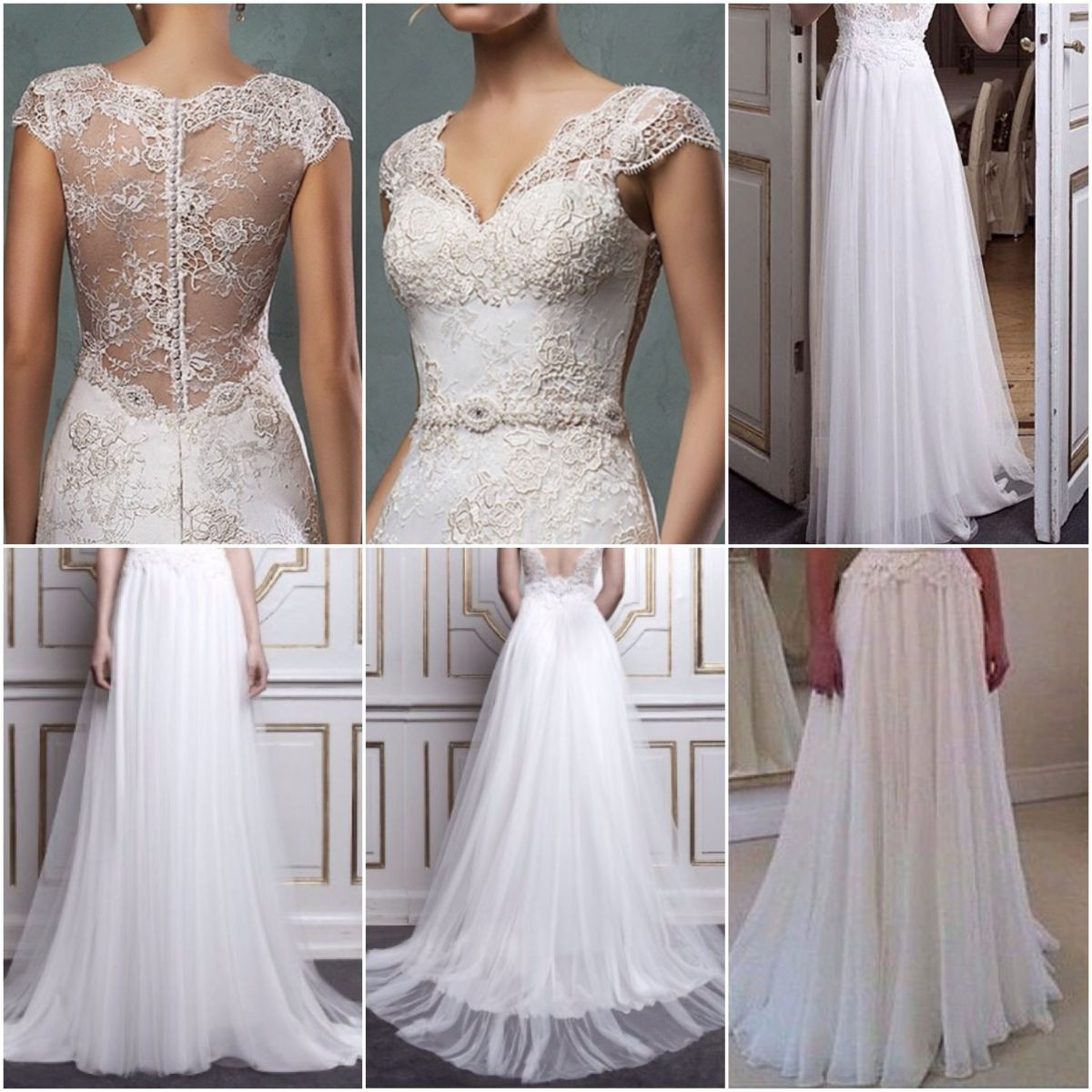 Lace Top Wedding Dress
 Lace Top and Beach Chiffon Bottom bined Bridal Dress