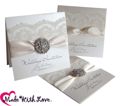 Lace Wedding Invites
 In the Spotlight Opulence Lace & Crystal Luxury