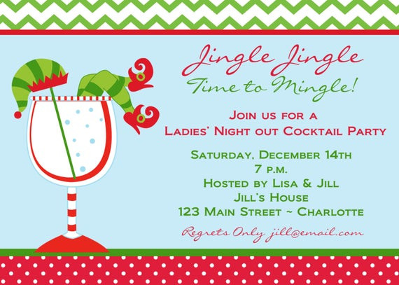 Ladies Night Christmas Party Ideas
 Items similar to Holiday Party Invitation La s Night