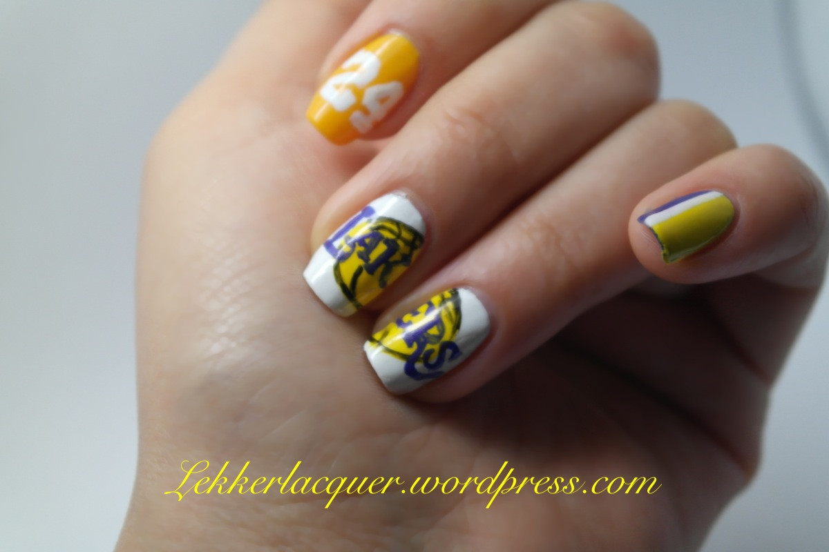 4. Lakers Jersey Nail Design - wide 6