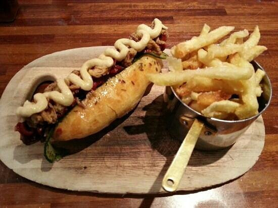 Lamb Hot Dogs
 Pork Belly Picture of The Three Oaks Gerrards Cross