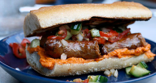 Lamb Hot Dogs
 Dinner Tonight Grilled Baguette and Merguez Sandwich