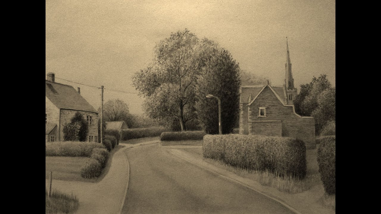 Landscape Design Drawings
 Landscape pencil drawing a South Leicestershire village
