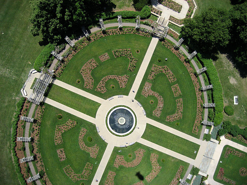 Landscape Fountain Plan
 Blimp aerial photography Kansas City rose garden