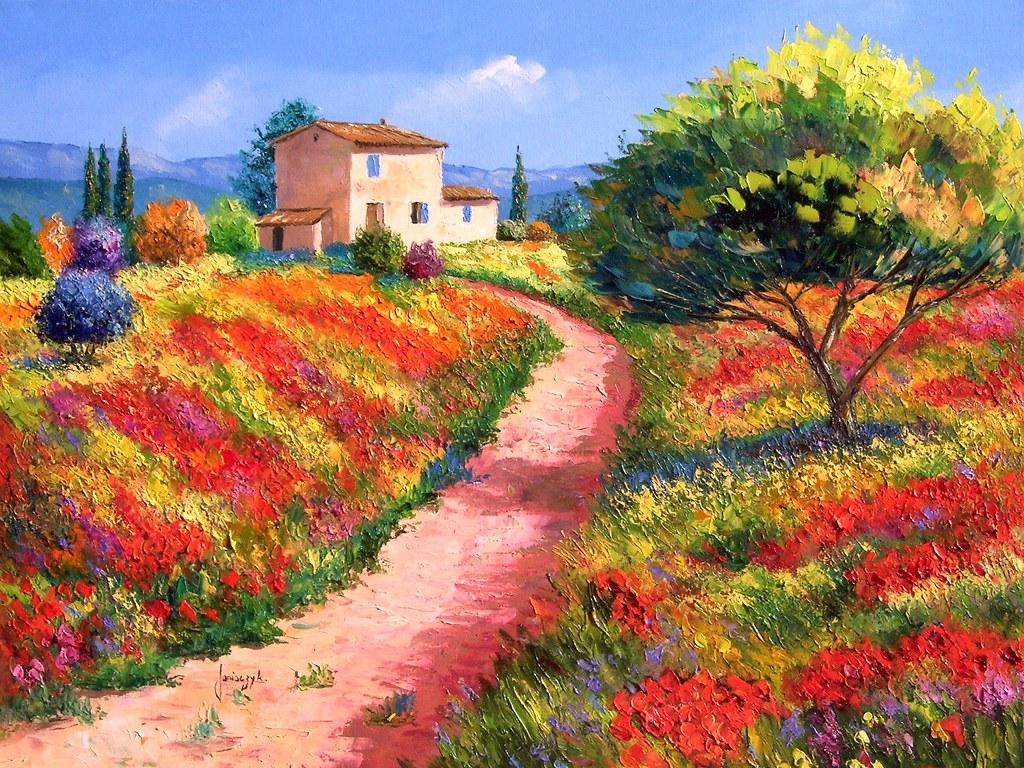 Landscape Oil Paintings
 Sharing The World To her Jean Marc Janiaczyk Landscape