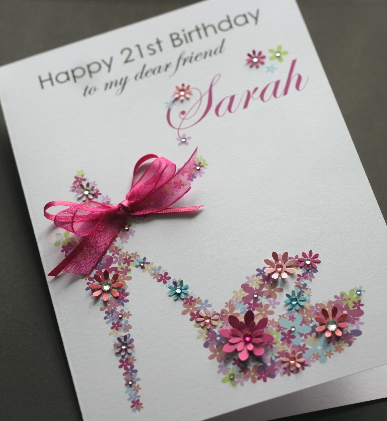 Large Birthday Cards
 LARGE A5 Handmade Personalised FLORAL SHOE Birthday Card