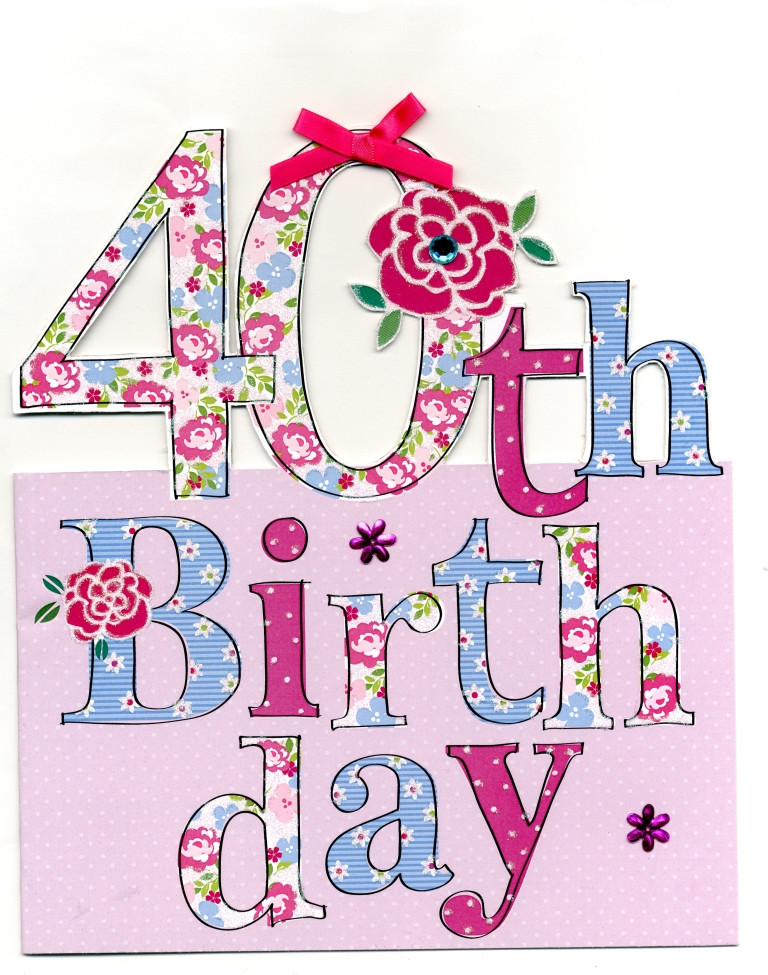 Large Birthday Cards
 40th Birthday Greeting Card