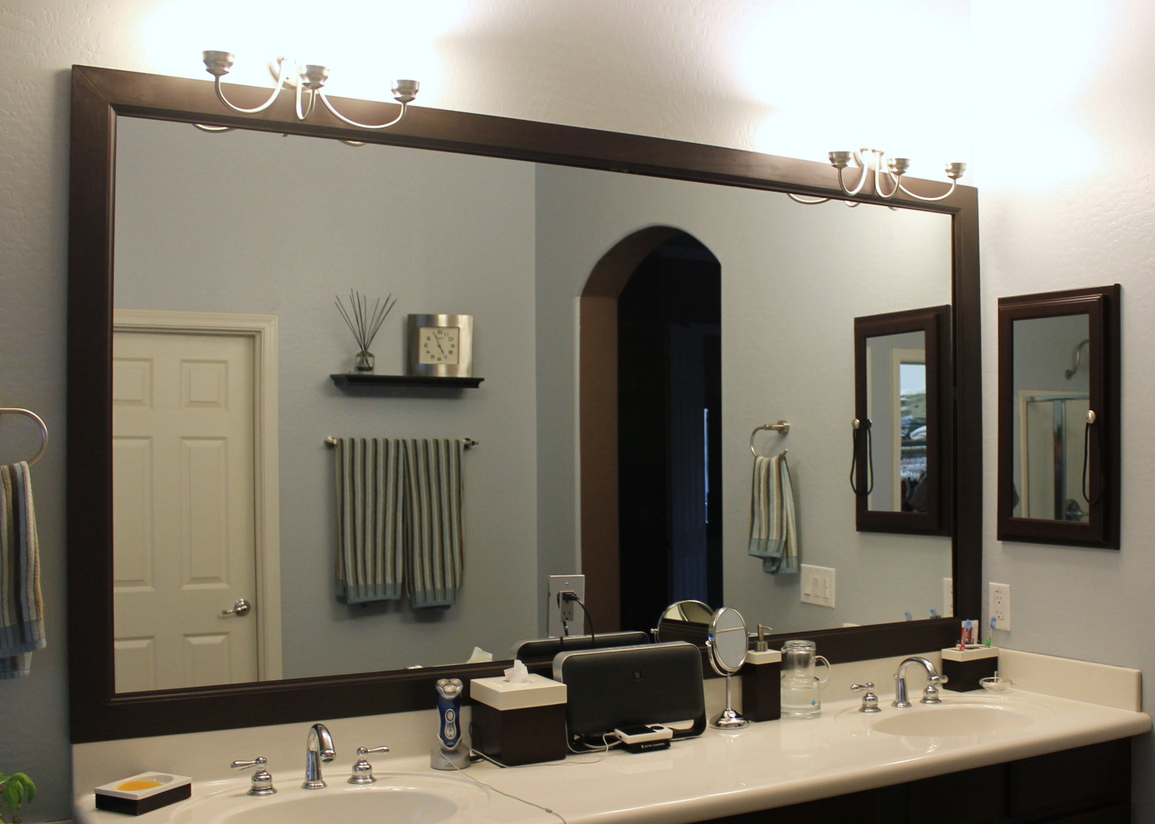 Large Framed Bathroom Mirrors
 Bathroom Enchanting Framed Bathroom Mirrors