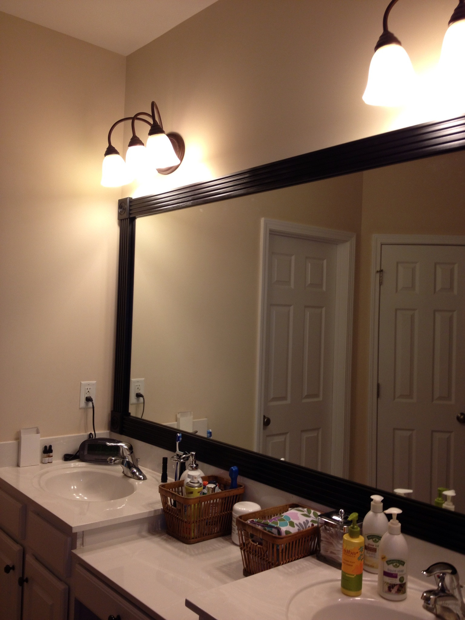 Large Framed Bathroom Mirrors
 Bathroom Enchanting Framed Bathroom Mirrors