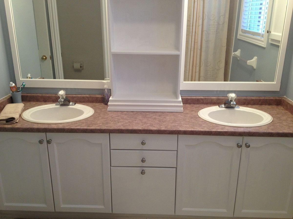 Large Framed Bathroom Mirrors
 Bathroom Mirror redo to double framed mirrors and