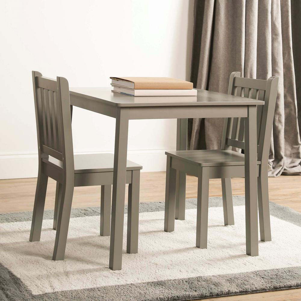 Large Kids Table
 Tot Tutors 3 Piece Grey Kids Table and Chair Set