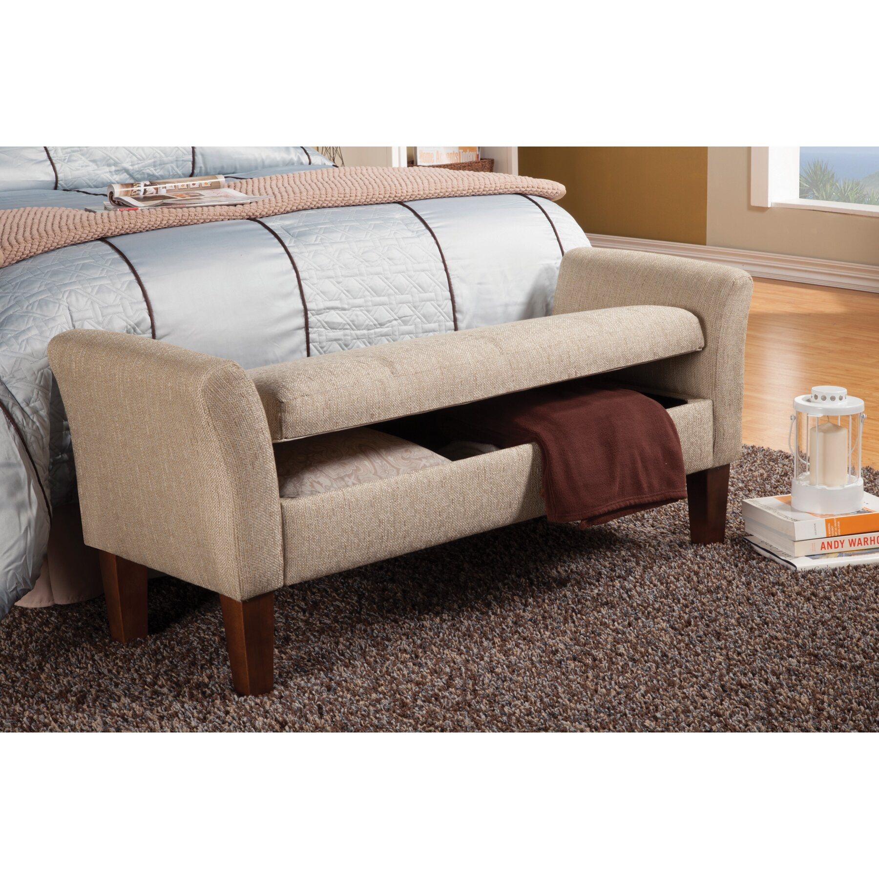 Large Storage Bench For Bedroom
 Wildon Home Upholstered Storage Bedroom Bench & Reviews