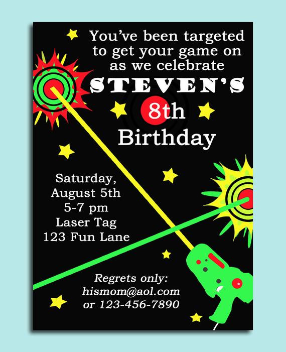 Laser Tag Birthday Party Invitations
 Laser Tag Birthday Invitation Printable and by ThatPartyChick