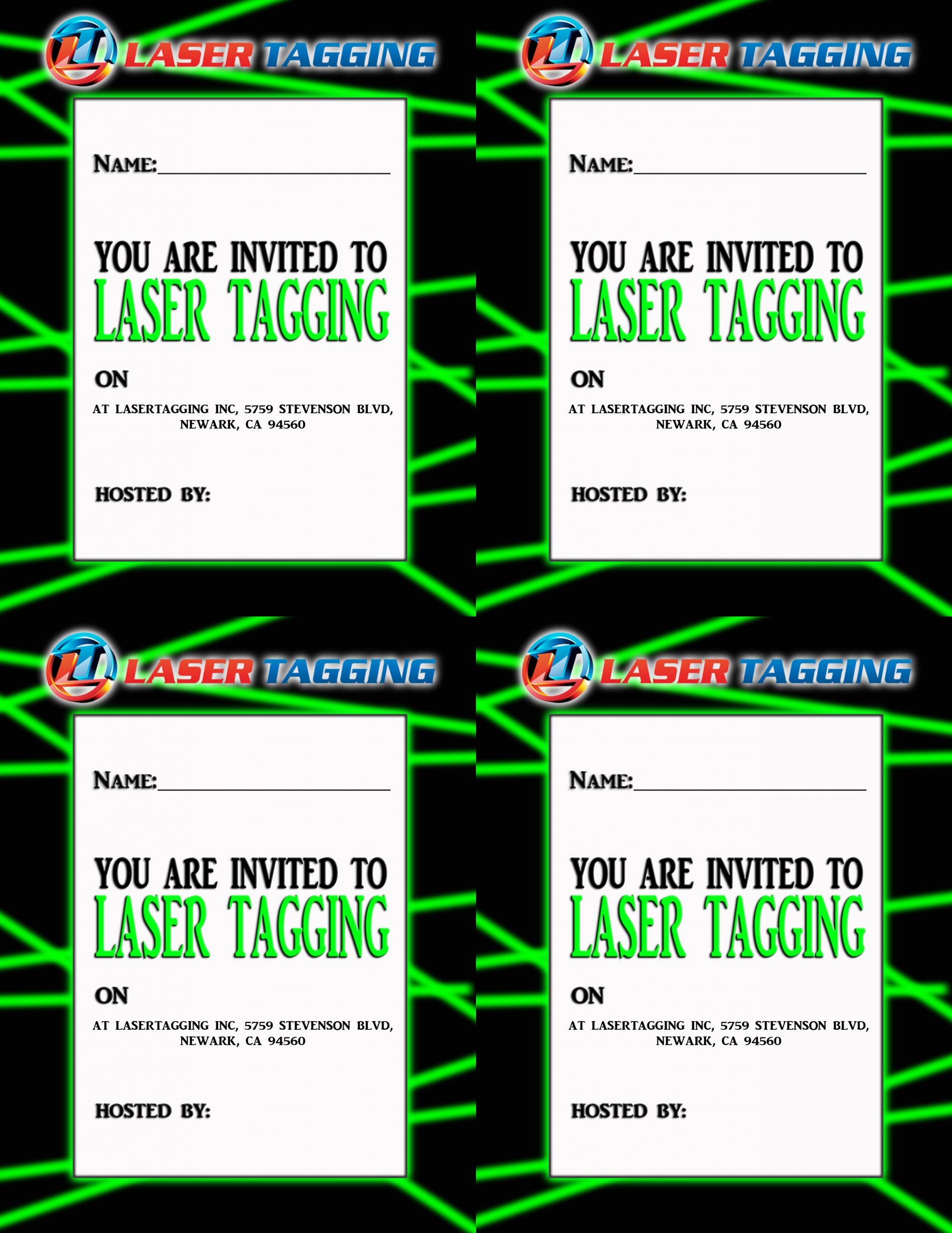 Laser Tag Birthday Party Invitations
 40th Birthday Ideas Free Laser Tag Birthday Invitation