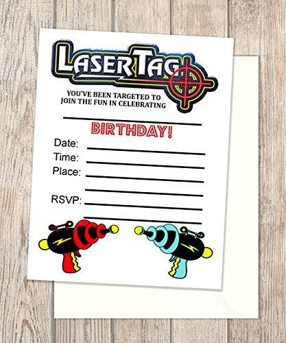 Laser Tag Birthday Party Invitations
 Amazon Laser Tag Fill In Blank Invitations Flat