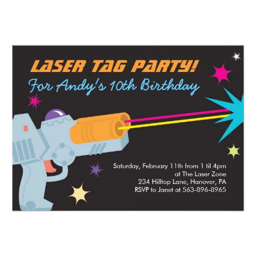 Laser Tag Birthday Party Invitations
 Laser Tag Birthday Party Invitations 5" X 7" Invitation