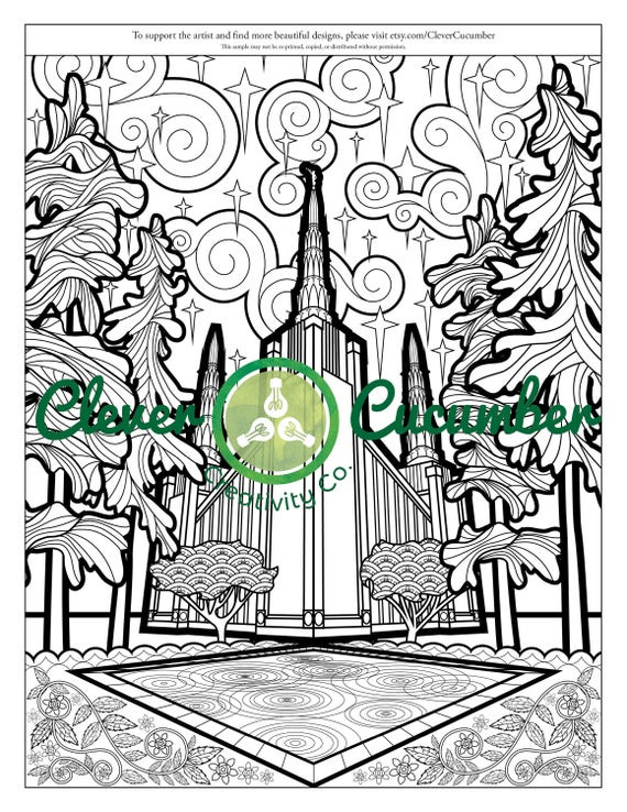 Lds Coloring Pages For Adults
 LDS Mormon Latter Day Saint Church Temple Adult Coloring